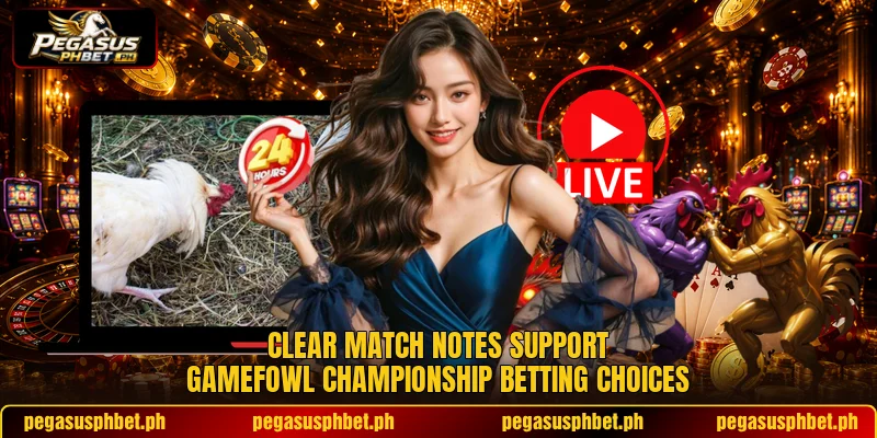 Clear match notes support gamefowl championship betting choices