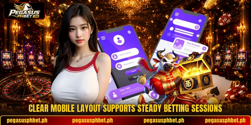 Clear mobile layout supports steady betting sessions
