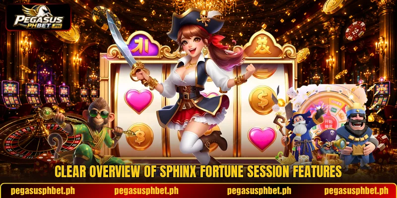 Clear overview of Sphinx Fortune session features Clear overview of Sphinx Fortune session features