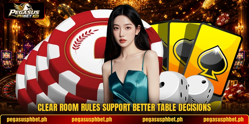 Clear room rules support better table decisions Clear room rules support better table decisions