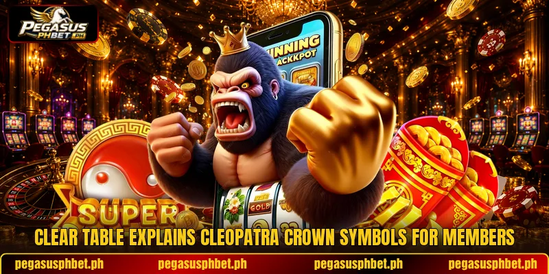 Clear table explains Cleopatra Crown symbols for members Clear table explains Cleopatra Crown symbols for members