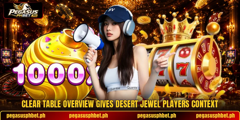 Clear table overview gives Desert Jewel players context