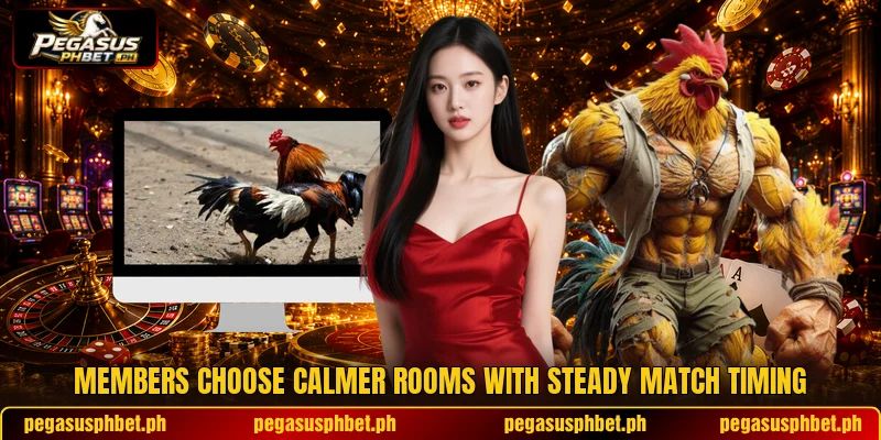 Members choose calmer rooms with steady match timing Members choose calmer rooms with steady match timing