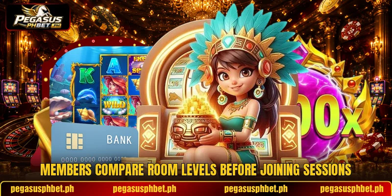 Members compare room levels before joining sessions