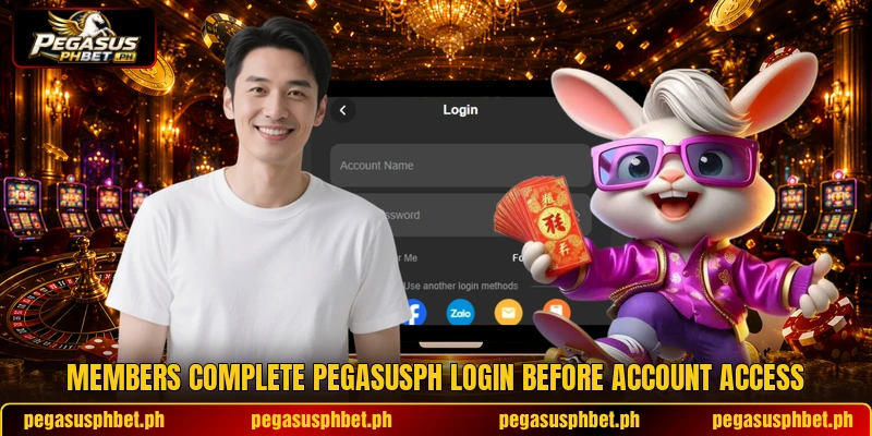 Members complete PEGASUSPH login before account access