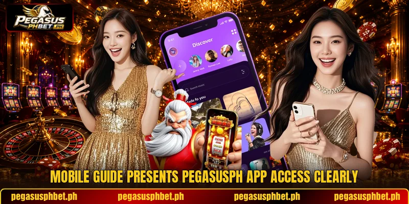 Mobile guide presents PEGASUSPH app access clearly