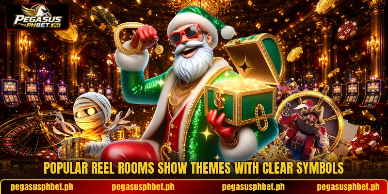 Popular reel rooms show themes with clear symbols