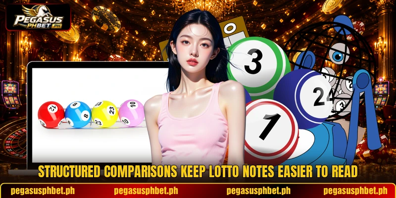 Structured comparisons keep lotto notes easier to read